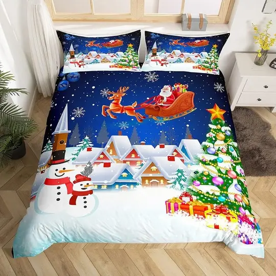 Christmas Bedding Set Snowman Christmas Tree Bedding Set Gift For Your Girlfriend Boyfriend Gift For Love Gift For Friend Best Valentine Present Holiday Gift