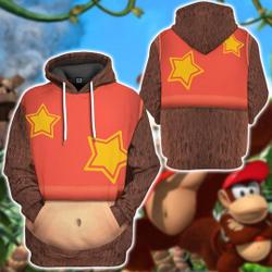 Donkey Kong Super Mario Full Over Print 3D Hoodie