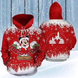 Mickey Mouse Santa Claus Snowflakes Merry Christmas 3D HOODIE Christmas Gift