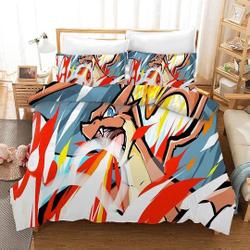PKM Pika Gyarados #23 Duvet Cover Pillowcase Bedding Set Gift For Your Girlfriend Boyfriend Gift For Love Gift For Friend Best Valentine Present Holiday Gift