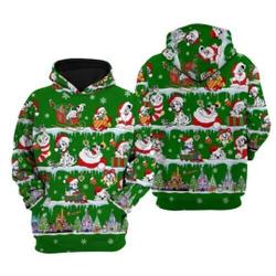 Dalmatians Cartoon Chilling On Christmas Holiday 3D Hoodie Christmas Gift