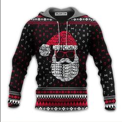 Christmas Santa Claus Retro Viking Pattern 3D HOODIE Christmas Gift