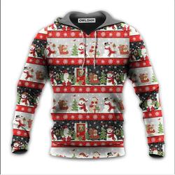 Christmas Santa Claus And Snowman Happy Xmas 3D HOODIE Christmas Gift