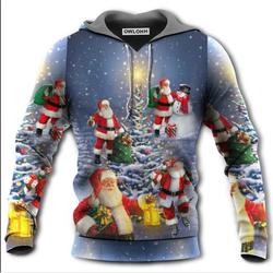 Christmas Santa Claus In Love Light Xmas Tree 3D HOODIE Halloween Gift Us Size