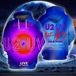 U2 Las Vegas 3D Hoodie,U2 Ultraviolet Sphere 2023 3D Hoodie