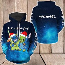 Stitch Christmas 3D Hoodie, Cute Stitch Trendy Hoodie, Stitch Friends 3D Hoodie