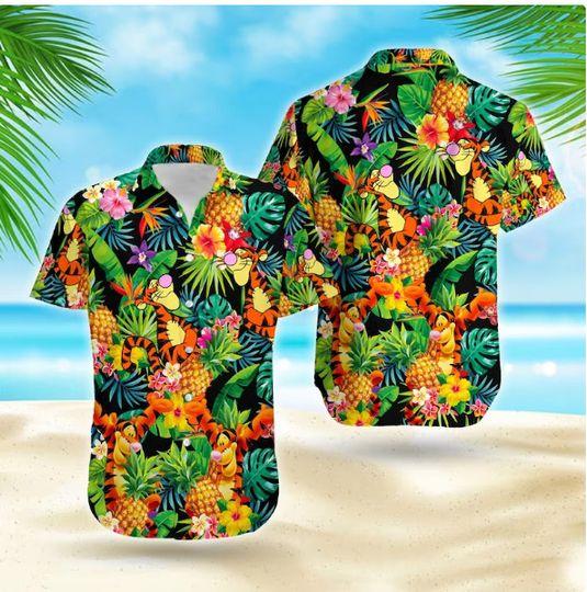 Winnie The Pooh Tigger Disney Hawaiian Shirt, Disney Aloha Shirt Gift For Your Girlfriend Boyfriend Gift For Love Gift For Friend Best Valentine Present Holiday Gift