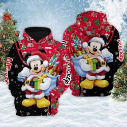 Mickey Christmas Hoodie, Mickey Trendy Hoodie, Mickey Mouse Zip Hoodie