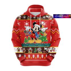 Christmas Mickey Hoodie, Santa Mickey 3D Hoodie, Ring The Bell Disney