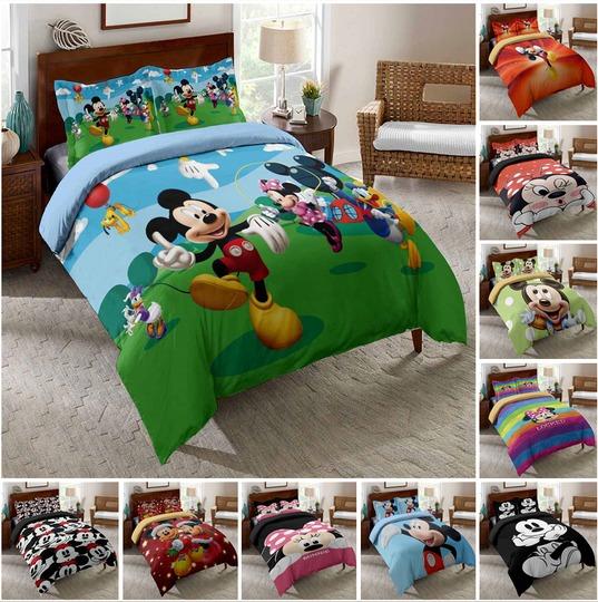 3D Mickey Minnie Bedding Set Twin Queen BedGift For Your Girlfriend Boyfriend Gift For Love Gift For Friend Best Valentine Present Holiday Gift