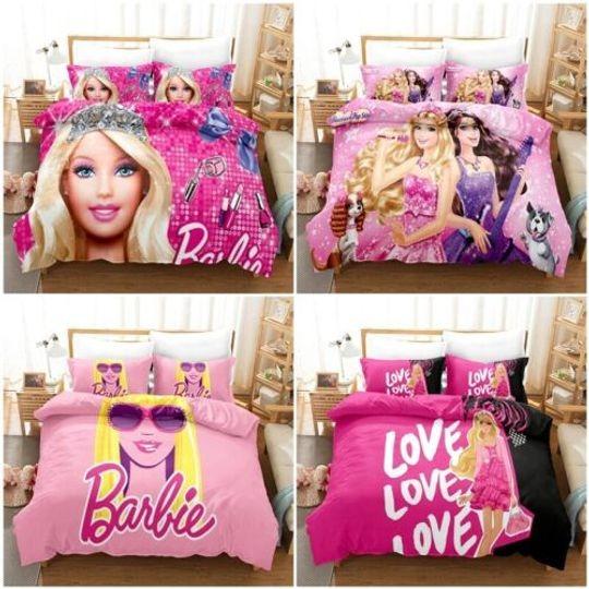 Barbie the Movie Duvet Quilt Cover Pillowcase Bedding Set Gift For Your Girlfriend Boyfriend Gift For Love Gift For Friend Best Valentine Present Holiday Gift