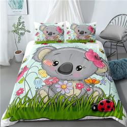 Linen Koala Ladybug Single/Double/King/Super King Bed Quilt Doona Duvet CoverGift For Your Girlfriend Boyfriend Gift For Love Gift For Friend Best Valentine Present Holiday Gift