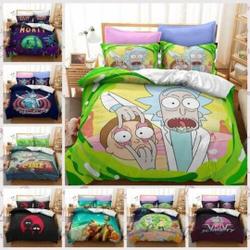 3Pcs Bedding Set Rick and Rickandmorty Quilt Duvet Cover Single Double King SizeGift For Your Girlfriend Boyfriend Gift For Love Gift For Friend Best Valentine Present Holiday Gift