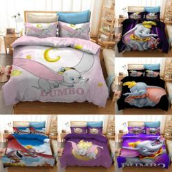 Cartoon Dumbo Printed 3D Bedding Set 3PC Duvet Cover Pillowcase single doubleGift For Your Girlfriend Boyfriend Gift For Love Gift For Friend Best Valentine Present Holiday Gift