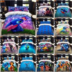 Stitch Duvet Cover Quilt Covers Bedding Set + Pillowcase Single Double King SizeGift For Your Girlfriend Boyfriend Gift For Love Gift For Friend Best Valentine Present Holiday Gift