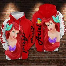 Ariel Princess 3D Hoodie | Little Mermaid 3D Hoodie