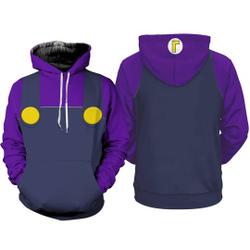 Waluigi 3D Hoodie Cosplay Mario 3D Hoodie