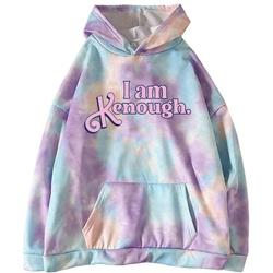 I Am Kenough Ken Barbie Movie Pink Purple Lilac Tie Dye Hoodie