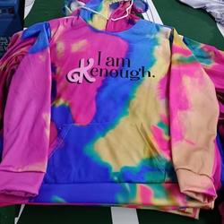 Barbie Movie Ken's I Am Kenough Hoodie Men's Multicolor Tie Dye Pullover Hoody