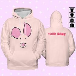 Personalize Winnie The Pooh Piglet Face Hoodie
