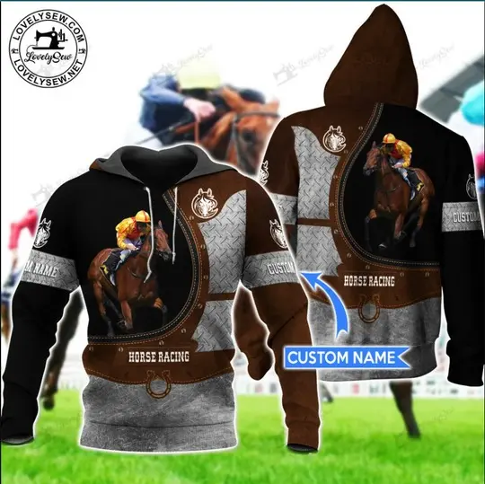 Horse Racing Personalized 3D Hoodie