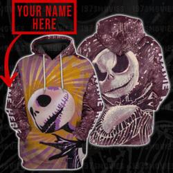 Personalized Jack Skellington Nightmare Before Christmas Disney Hoodie, Disney 3D Hoodie