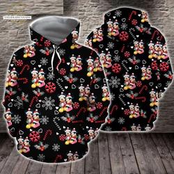 Mickey And Minnie Christmas Disney Hoodie, Disney 3D Hoodie