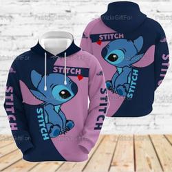 Stitch Disney Hoodie, Disney 3D Hoodie