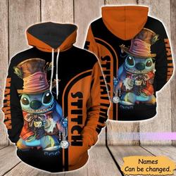 Personalized Stitch Disney Hoodie, Disney 3D Hoodie
