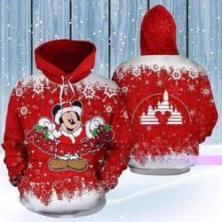 Mickey Mouse Christmas Disney Hoodie, Disney 3D Hoodie