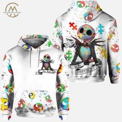 Personalized The Nightmare Before Christmas Jack Skellington Disney Hoodie, Disney 3D Hoodie