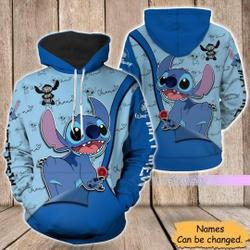 Personalized Stitch Disney Hoodie, Disney 3D Hoodie