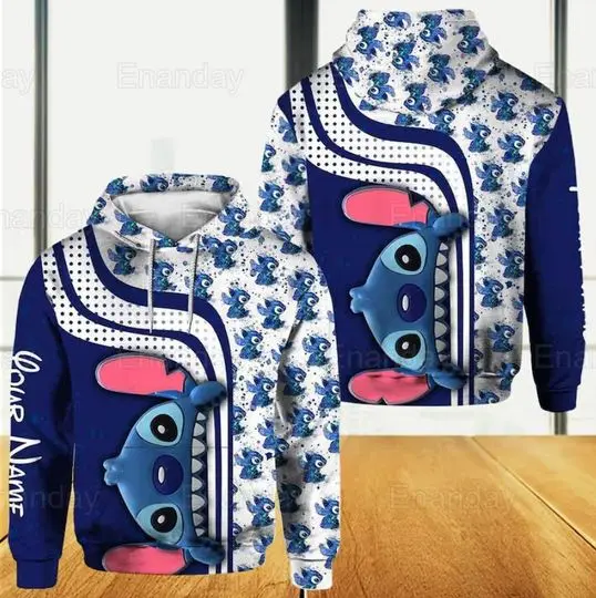 Personalized Stitch Disney Hoodie, Disney 3D Hoodie