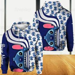 Personalized Stitch Disney Hoodie, Disney 3D Hoodie