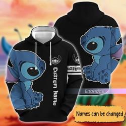 Personalized Stitch Disney Hoodie, Disney 3D Hoodie