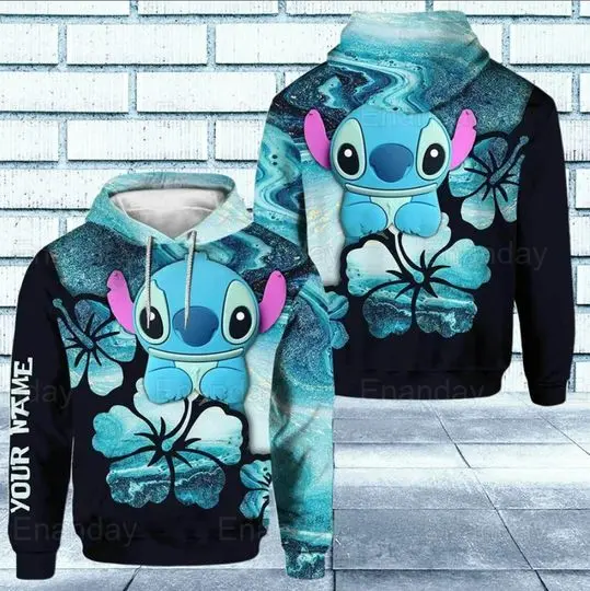 Personalized Stitch Disney Hoodie, Disney 3D Hoodie