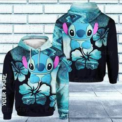 Personalized Stitch Disney Hoodie, Disney 3D Hoodie