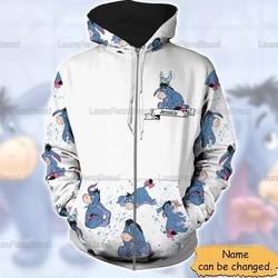 Personalized Winnie The Pooh Eeyore Disney Hoodie, Disney 3D Hoodie