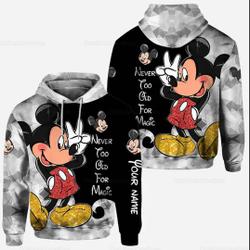 Personalized Mickey Mouse Disney Hoodie, Disney 3D Hoodie