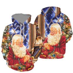 Custom Personalized Santa Christmas Eve 3D Hoodie