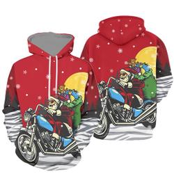 Custom Personalized Biking Santa Christmas 3D Hoodie