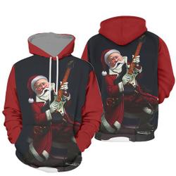 Custom Personalized Santa Electric Guitar 3D Hoodie