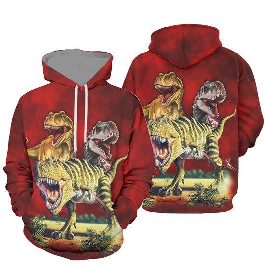 Custom Personalized Three Dinosaur 3D Hoodie