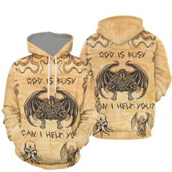 Custom Personalized Cthulhu God Is Busy Pattern 3D Hoodie