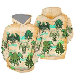 Custom Personalized Vintage Cthulhu Pattern 3D Hoodie