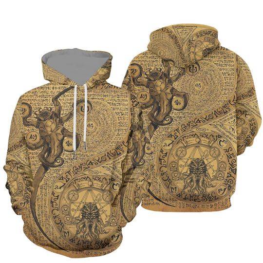 Custom Personalized Cthulhu Map Pattern 3D Hoodie