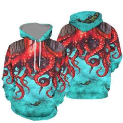 Custom Personalized Ocean Octopus Cthulhu Pattern 3D Hoodie