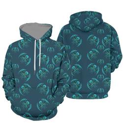 Custom Personalized Blue Cthulhu Pattern 3D Hoodie