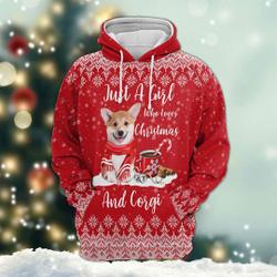 Corgi - Just A Girl Who Loves Christmas And Dog 3D Hoodie