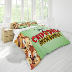 Chip 'n Dale Printing Three Piece Printed Fashion Pattern Bedding Set Gift For Your Girlfriend Boyfriend Gift For Love Gift For Friend Best Valentine Present Holiday Gift